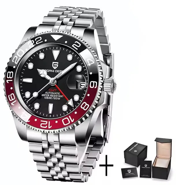 PAGANI DESIGN 2026 GMT Watches Men Luxury Sapphire Automatic Mechanical Watch 40MM Stainless Steel Waterproof Watches for men