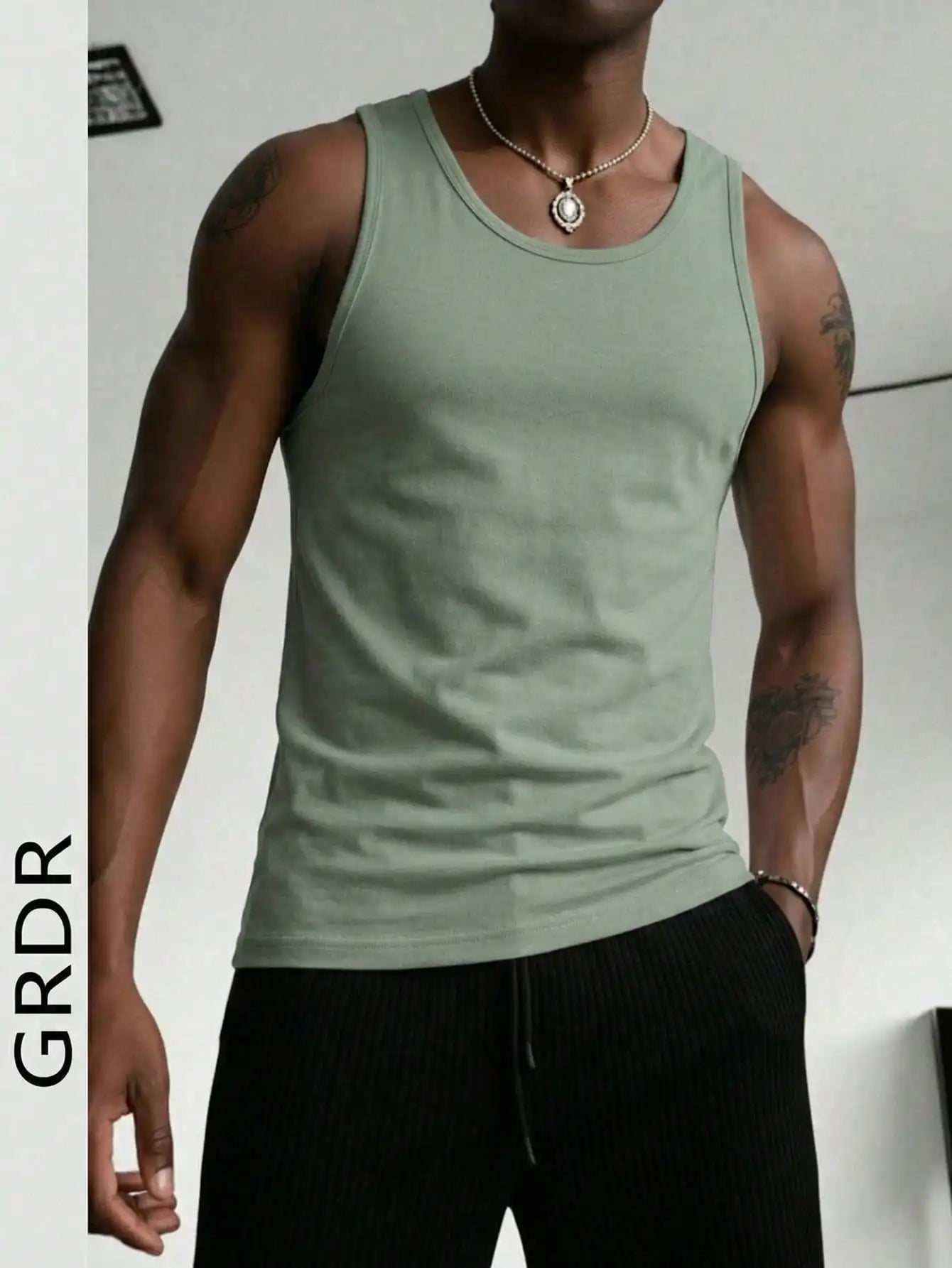Men's Solid Color Tank Top Slim Fit U-Neck Sleeveless T-Shirt Basic Casual Vest For Men Gym Workout Summer Streetwear Tops
