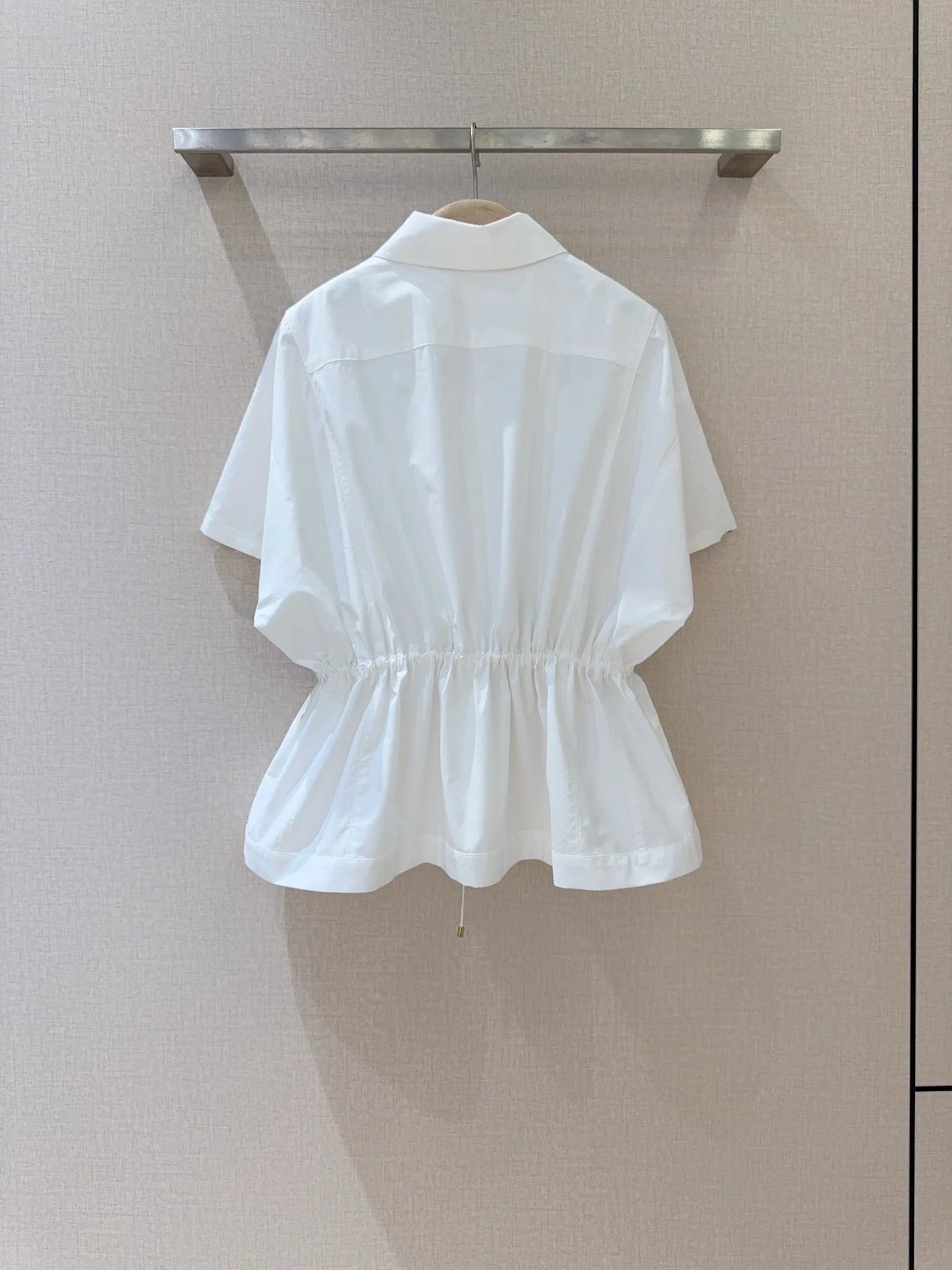 Women's Short Sleeve Button-Up Lapel  Collar Solid Color Top Spring Summer Casual Fashion Elegant Pure Color Shirt 2661765