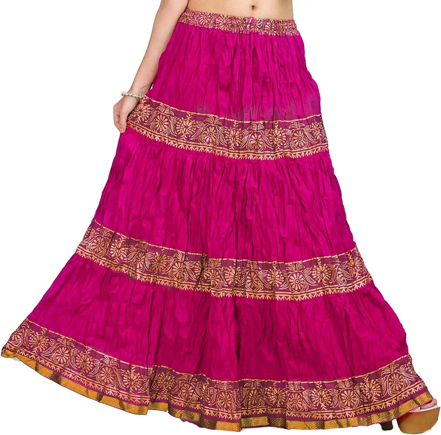 Flowy Long Skirt for Women A Line Casual Beach Party Holiday Maxi Skirts (S113-P)