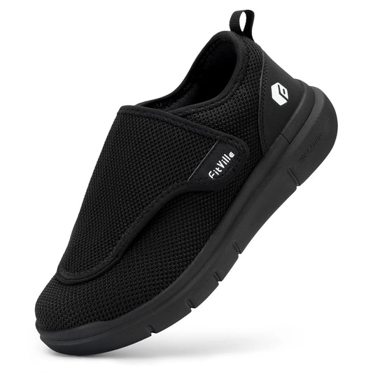 Fittington Diabetic Shoes For Men Extra Wide Slip-on Loafers Swollen Feet Adjustable Walking Shoes For Elderly Foot Pain Relief
