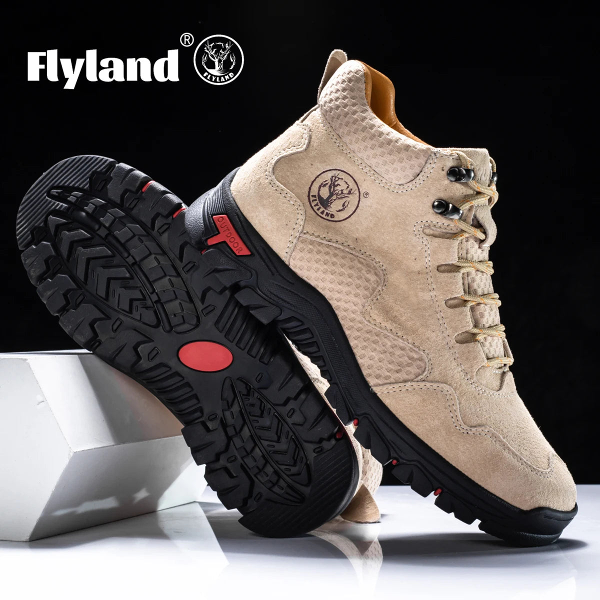 FLYLAND Men's Fashion Sneakers Chukka Boots Breathable Daily Casual Work Office Shoes