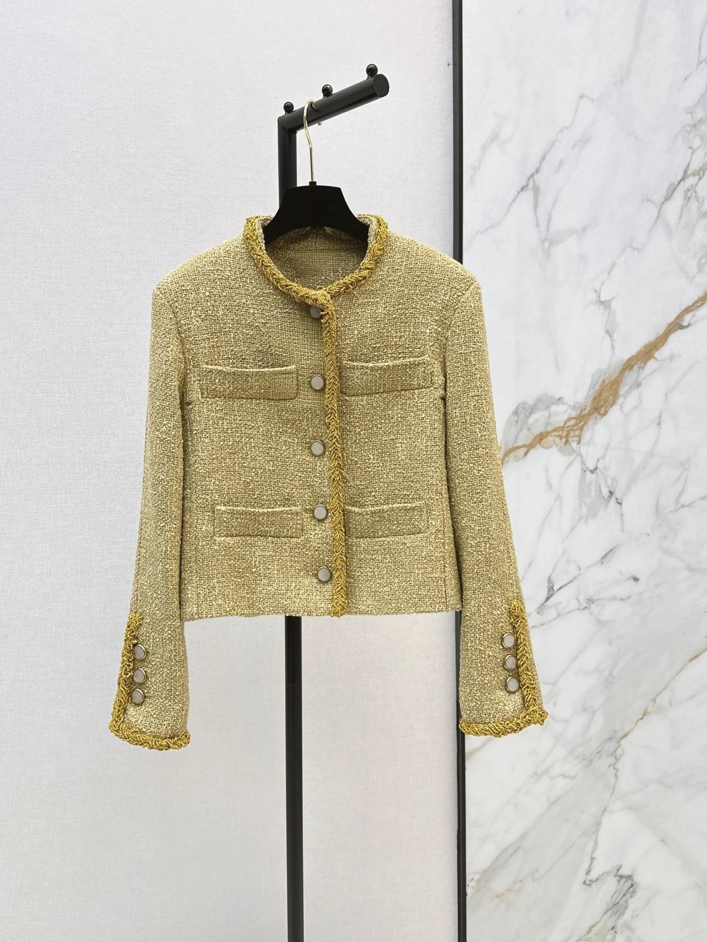 Women's Pure Color Long Sleeve Stand Collar Button Jacket Elegant Autumn Winter Fashion Outerwear New Style 2671444