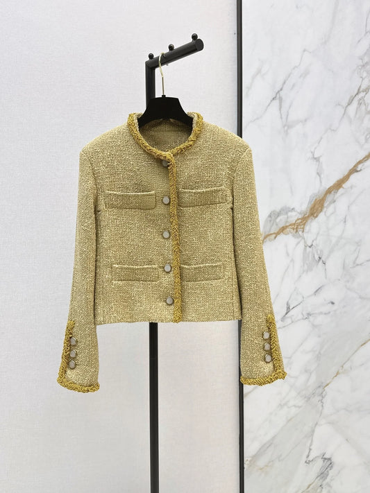 Women's Pure Color Long Sleeve Stand Collar Button Jacket Elegant Autumn Winter Fashion Outerwear New Style 2671444