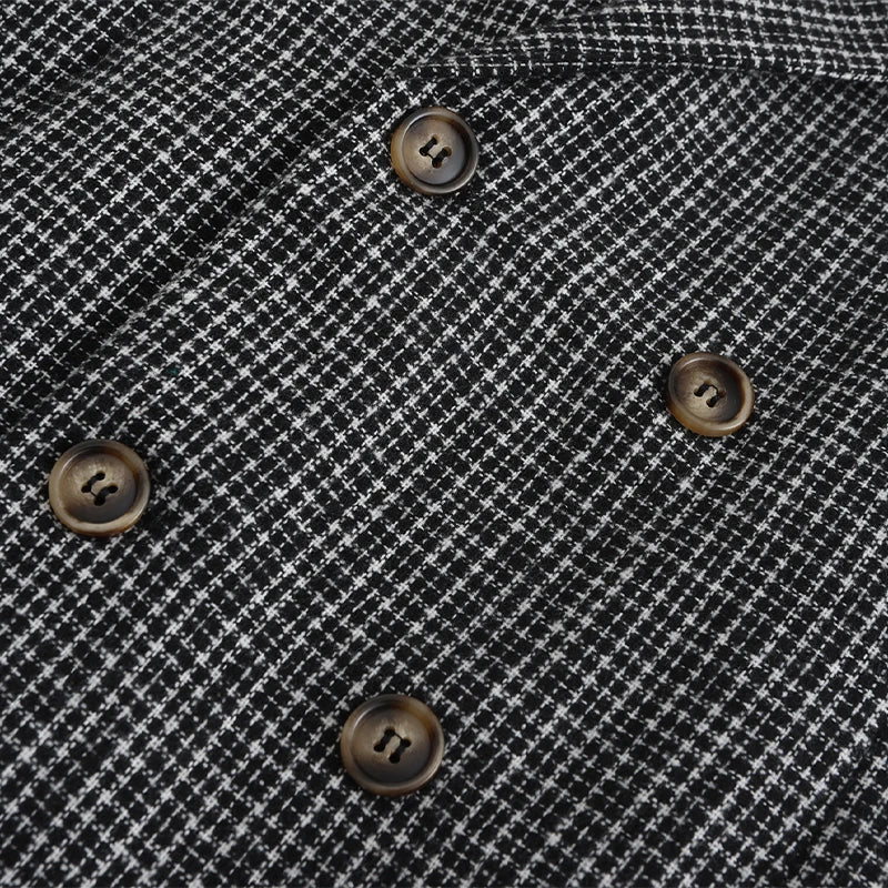 Men s Classic Plaid Print  Fit Blazer Jacket with Notched Lapel and Two Button Closure for Fall Fashion Comfort