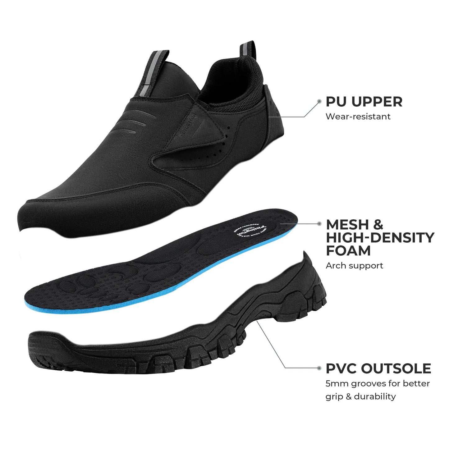 Men's Slip-On Shoes Loafers For Business Flat Shoe Casual Wear Lightweight With Arch Support Insoles For All-Day Comfort