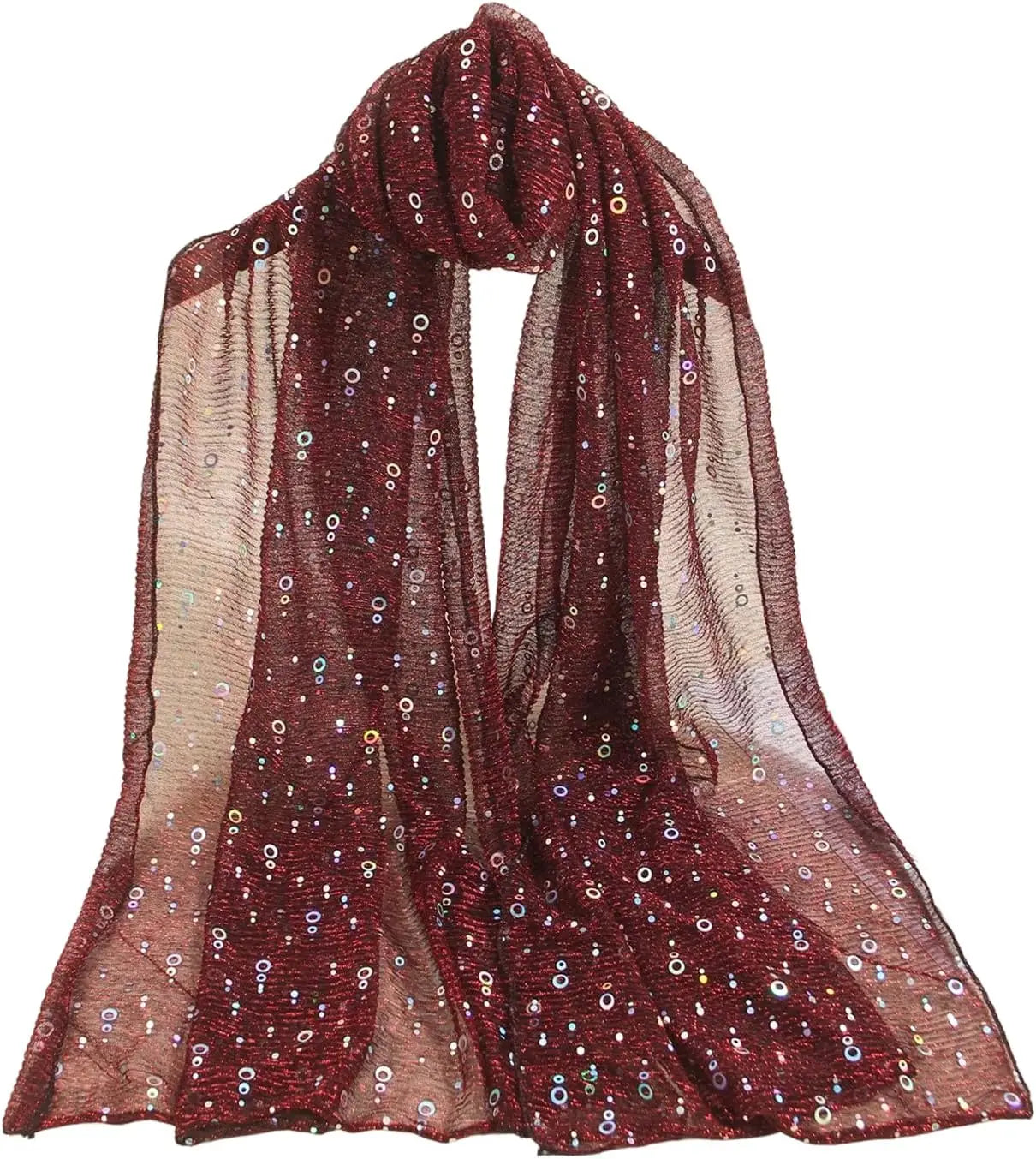Women's Sequin Bandana Square Scarf Silk Scarves Mesh Shawl and Wrap for Evening Dresses