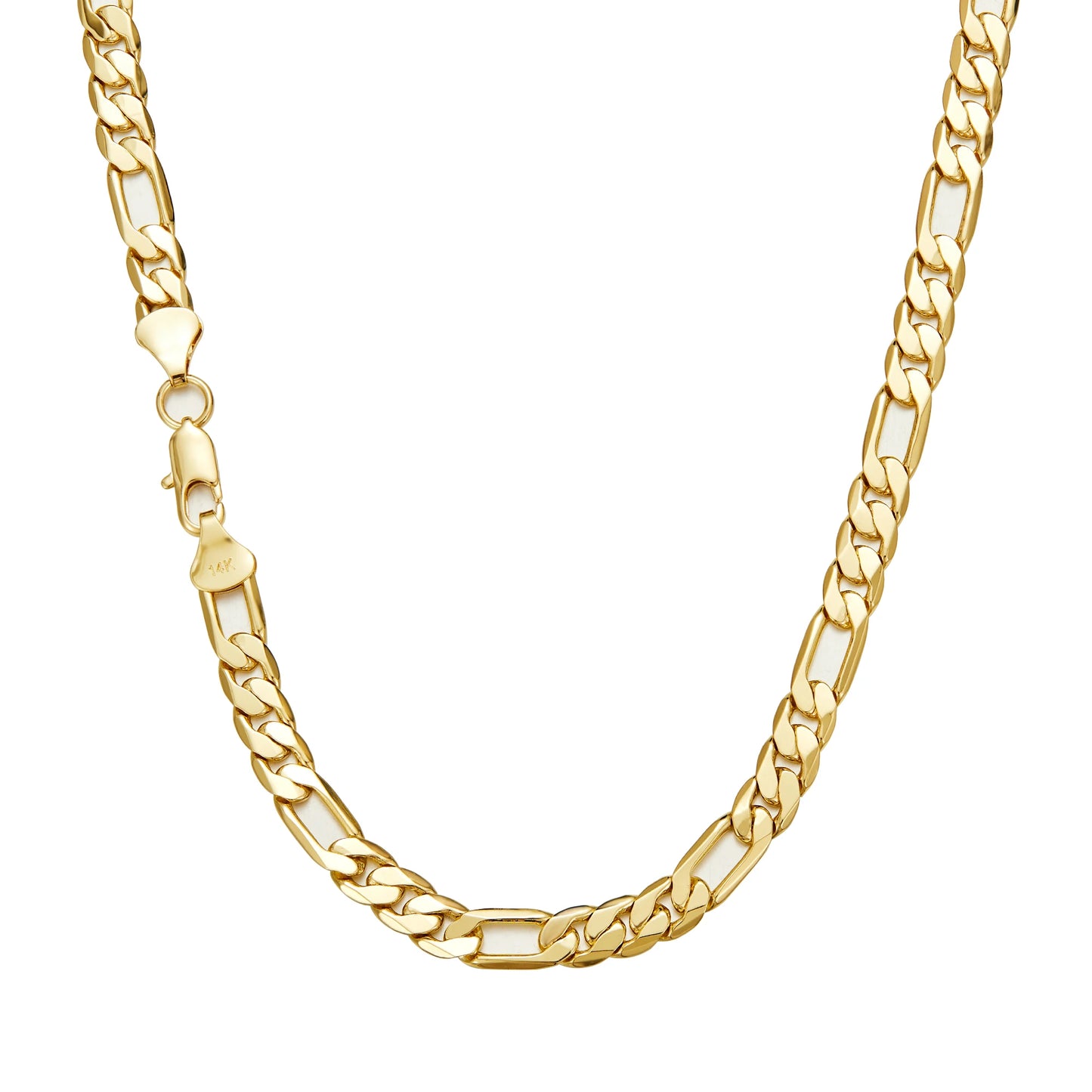 2.5-10mm Figaro Stainless Steel 14K Gold Plated Link Chain Necklace Fashion Women Men's Hip Hop Rock Jewelry