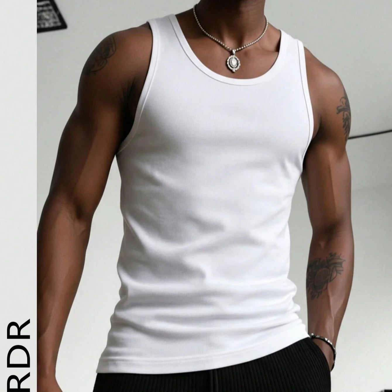 Men's Solid Color Tank Top Slim Fit U-Neck Sleeveless T-Shirt Basic Casual Vest For Men Gym Workout Summer Streetwear Tops