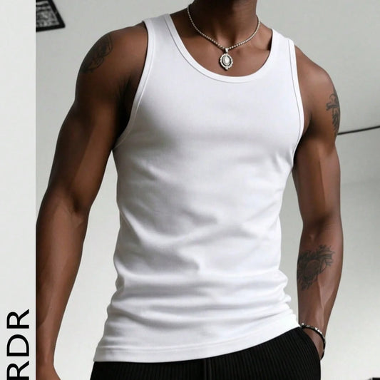 Men's Solid Color Tank Top Slim Fit U-Neck Sleeveless T-Shirt Basic Casual Vest For Men Gym Workout Summer Streetwear Tops