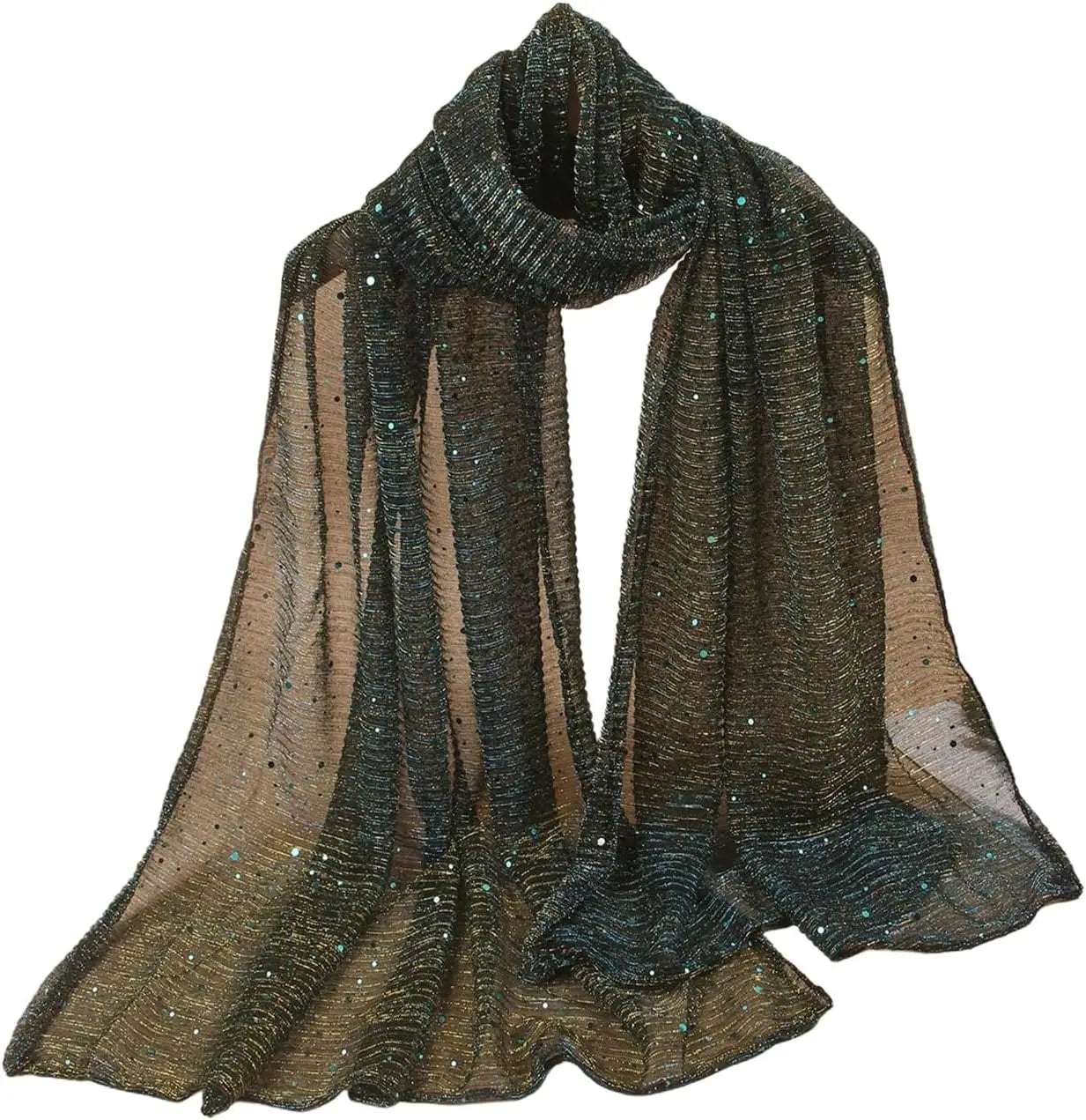 Women's Sequin Bandana Square Scarf Silk Scarves Mesh Shawl and Wrap for Evening Dresses