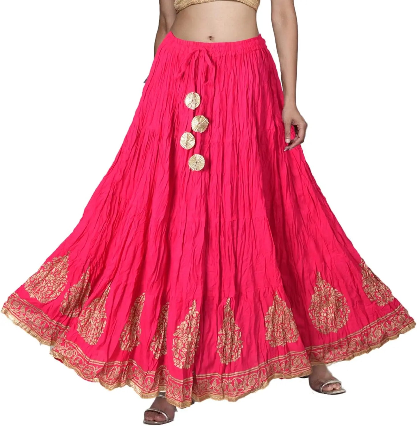 Flowy Long Skirt for Women A Line Casual Beach Party Holiday Maxi Skirts (S113-P)