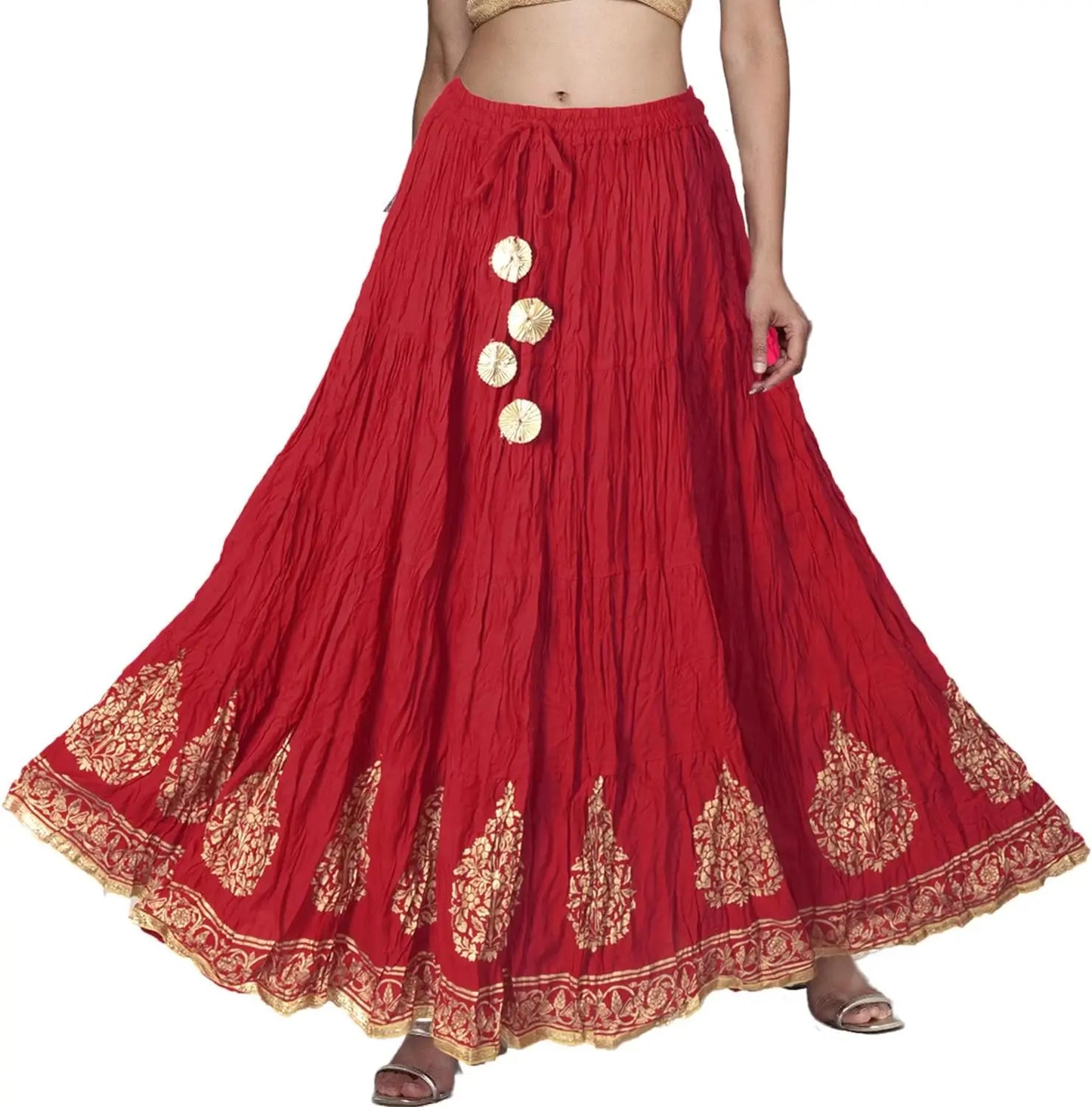 Flowy Long Skirt for Women A Line Casual Beach Party Holiday Maxi Skirts (S113-P)