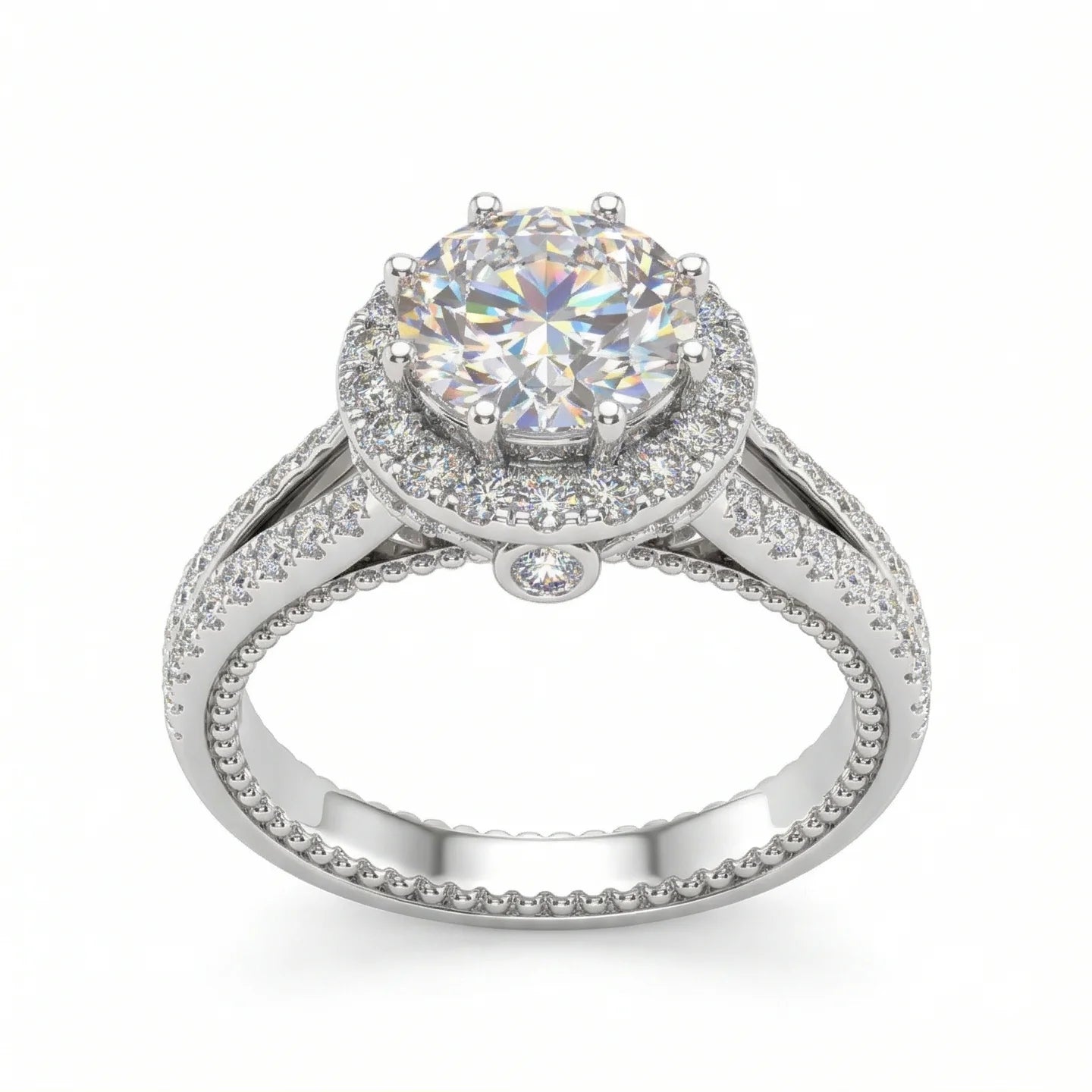 【Local Shipping】2cttw D Color Moissanite Diamond Ring For Women 18k Gold Plated Engagement Eternity Band Wedding Rings