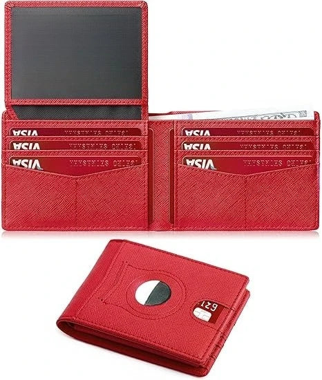 Minimalist Small Compact Front Pocket Credit Card Holder, Thin, Men's Leather Wallet, Smart Security With 2 ID Windows, 1 Cash