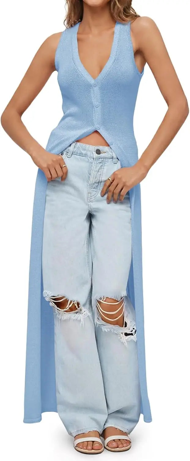 Womens Crochet Long Cardigans Duster Button Up Bell Long Sleeve Ruffle 2026 Summer Boho Beach Cover Ups
