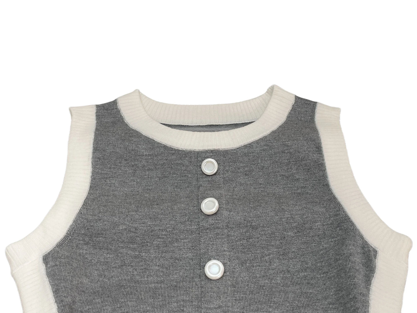 Women's Casual Fashion Knitted Sleeveless round Neck Solid Color Dress Spring Autumn Style 26702185