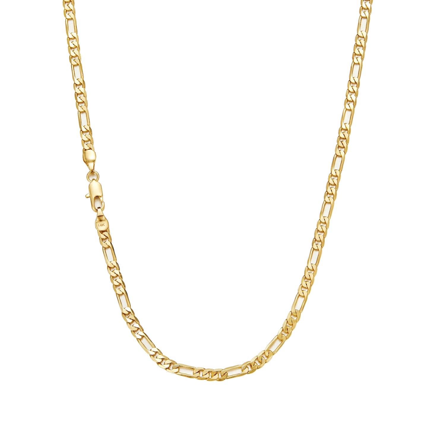 2.5-10mm Figaro Stainless Steel 14K Gold Plated Link Chain Necklace Fashion Women Men's Hip Hop Rock Jewelry