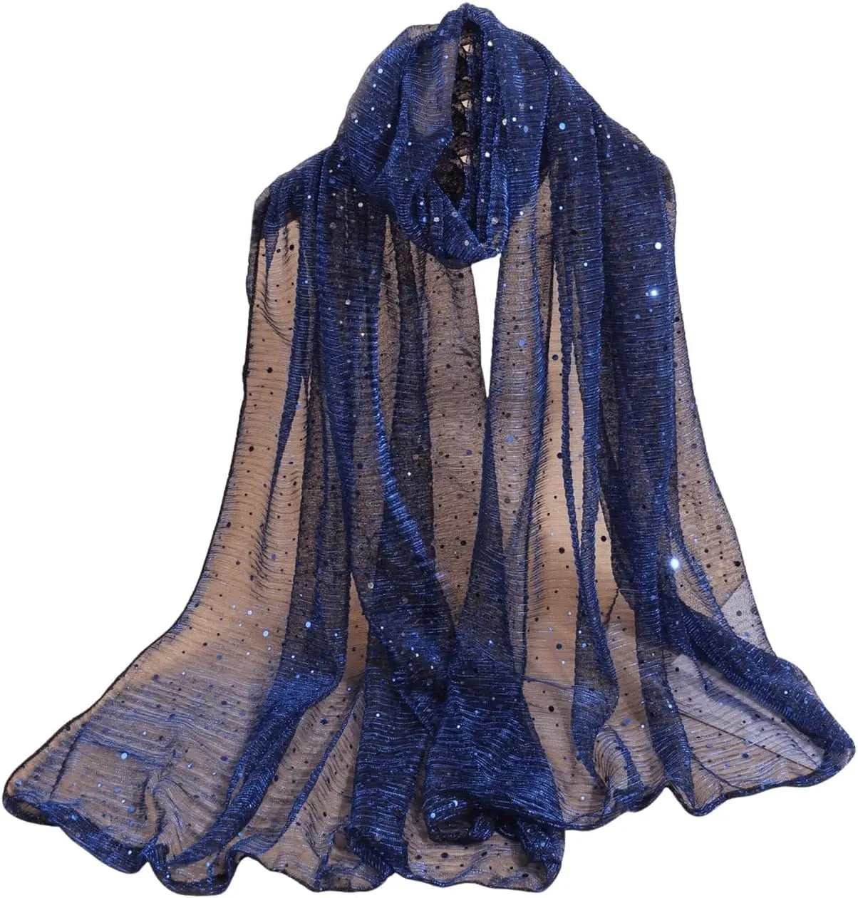 Women's Sequin Bandana Square Scarf Silk Scarves Mesh Shawl and Wrap for Evening Dresses