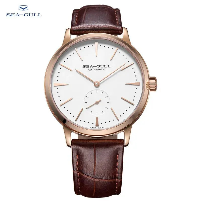 Seagull New Business Watch Men's Mechanical Wristwatches 50m Waterproof Leather Valentine Male Watches