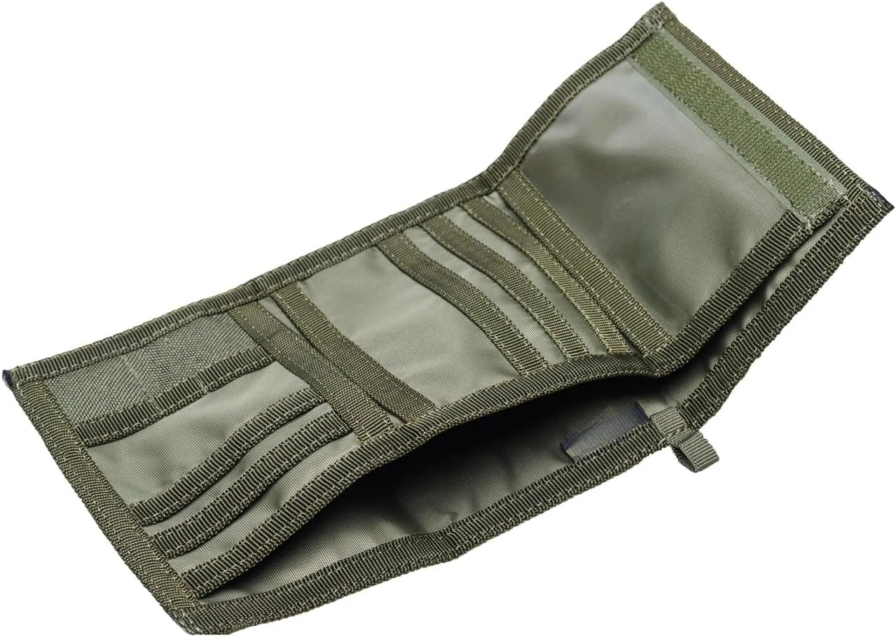 Military Tactical Men's Wallets- ID Card Holder - Canvas, Thin, Front Pocket Travel Wallet -Coin Zipper Pocket