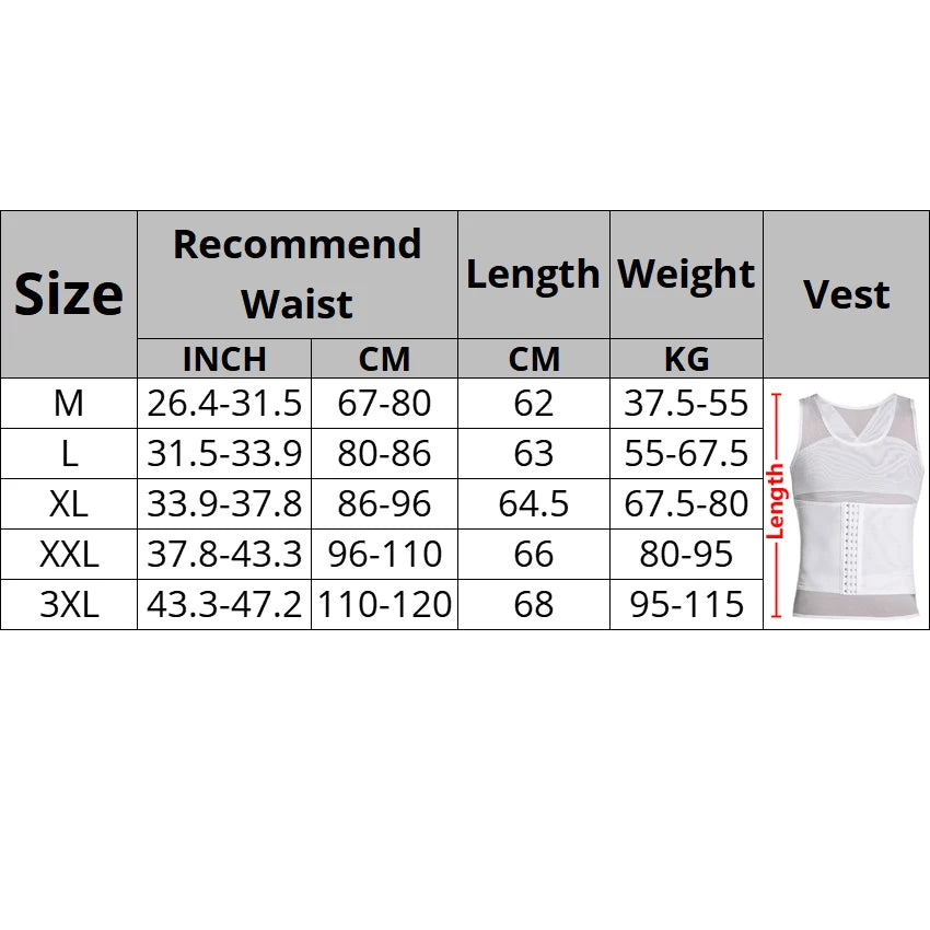 CXZD Waist Trainer Muscle Girdle Shirt Men Slimming Body Shaper Tummy Vest Mesh Chain Corset Correction Abdomen Tank Top