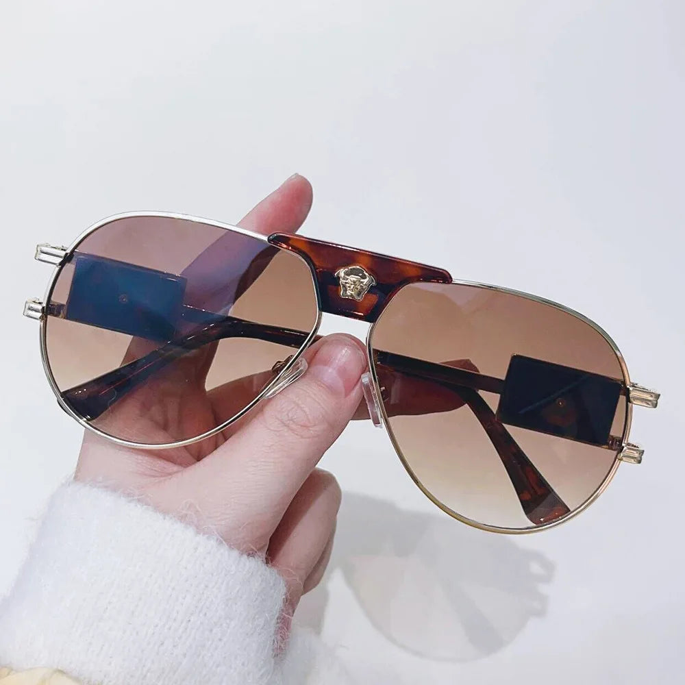 Classic Aviation Sunglasses Women Brand Designer Cattle Head Decoration Brand Designer Pilot Sun Glasses UV400