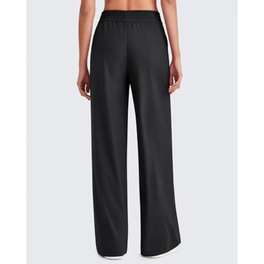 G4Free Lightweight Summer Pants for Women Flowy Wide Leg Pants Elastic Waist Quick Dry Trouser