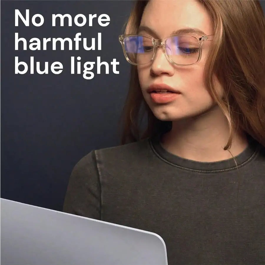 Transparent Clear Blue Light Glasses For Computer And Gaming - Anti UV Ray Lenses Scratch-Resistant And Comfort Fit