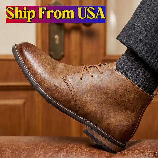 Boots Leather 2026 Retro Brand Comfortable Fashion Casual  Men Desert Boots