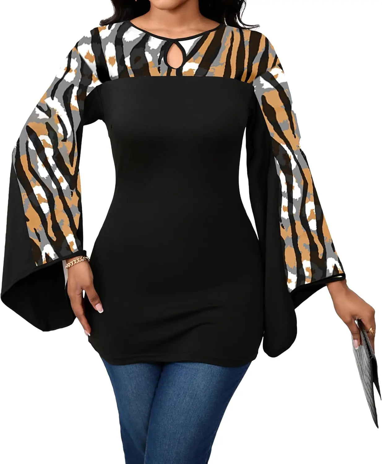 Sexy Floral Blouse for Women/Casual Long Sleeve Button Down T-Shirt/Simple V Neck Loose Tops Shirts Dress