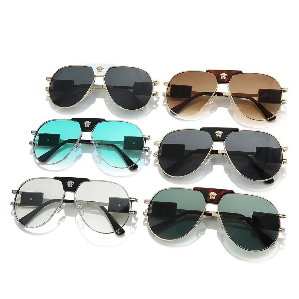 Classic Aviation Sunglasses Women Brand Designer Cattle Head Decoration Brand Designer Pilot Sun Glasses UV400