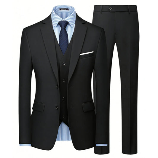 CYPTIRY Men's 3 Piece Suit Set - Classic Business Slim Fit Clothing Package Includes Blazer Pants And Shirt