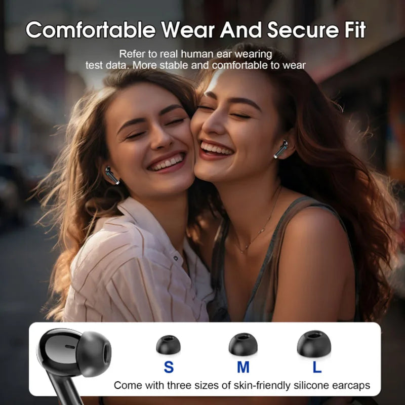 K66 Noise Cancelling Earbuds, 90% ANC Reduction, 14.2mm Hi-Res Sound, BT 5.3, IPX7 Waterproof, 48H Playtime