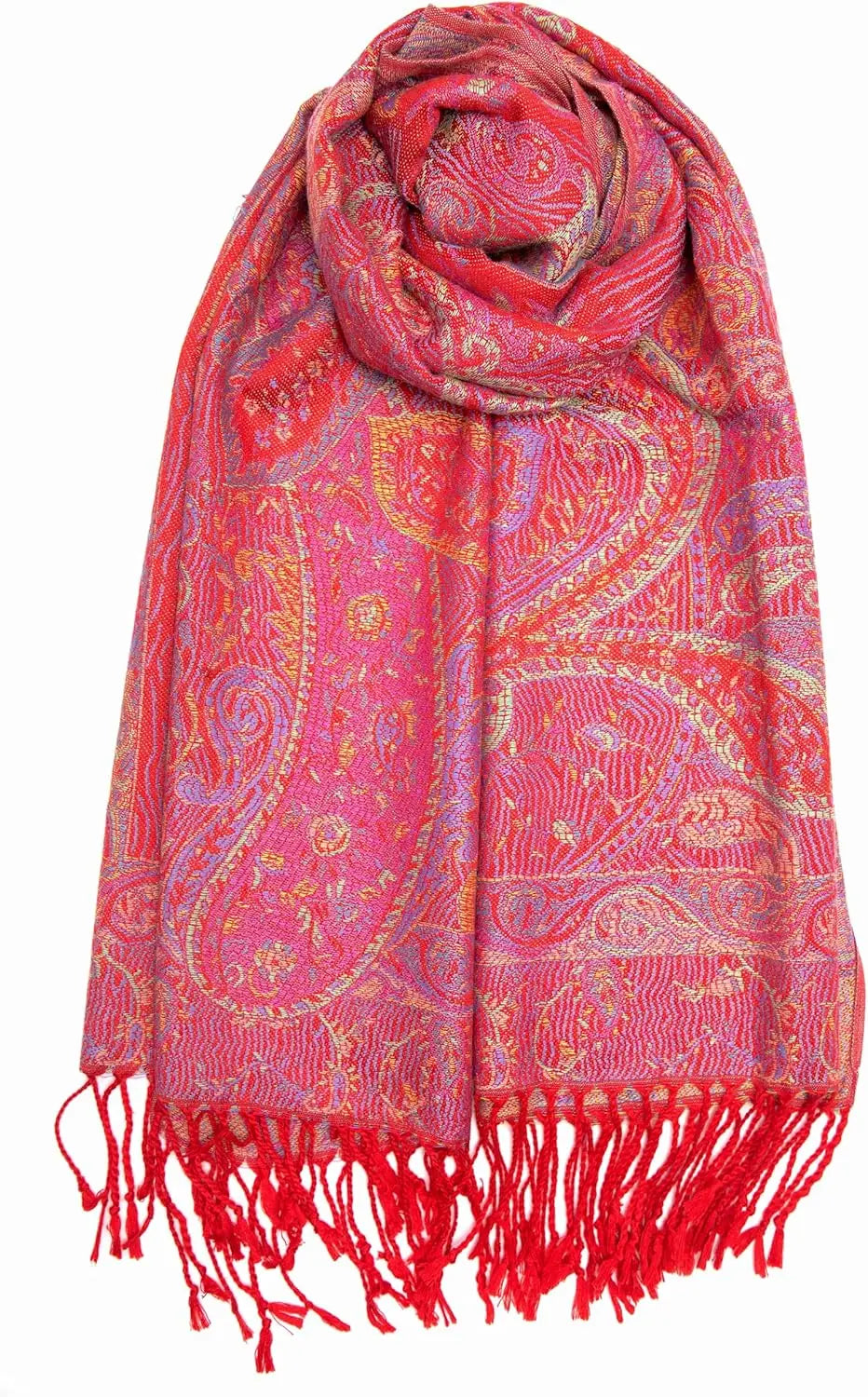 Reversible Paisley Pashmina Rave Scarf – Exotic Indian Shawls and Wraps for Evening Dresses, Festivals, All Seasons