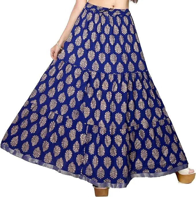 Flowy Long Skirt for Women A Line Casual Beach Party Holiday Maxi Skirts (S113-P)