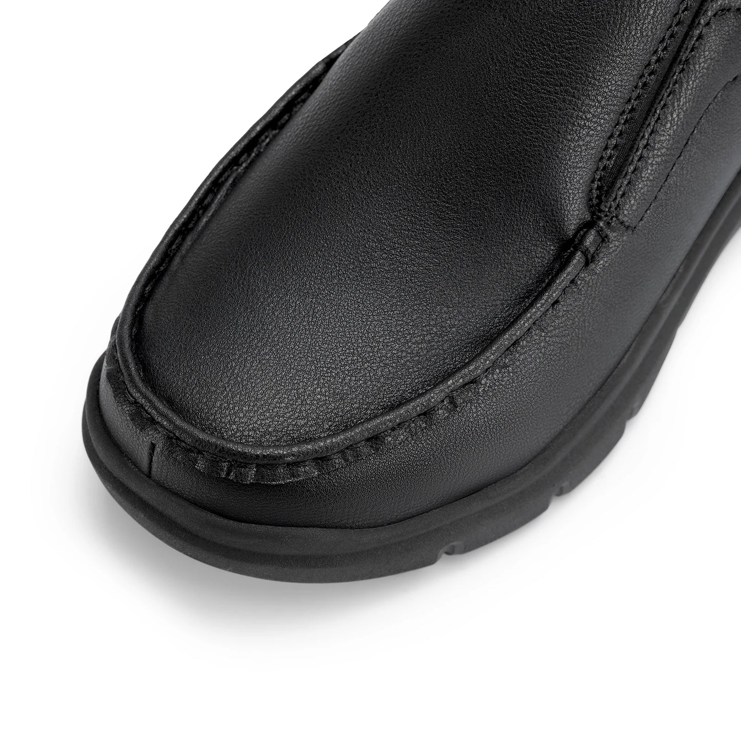 FitVille Men Wide Fit Leather Slip On Casual Loafers, Lightweight Arch Support Walking Shoes, Orthopedic Pain Relief Shoes for Swollen Feet & High Instep