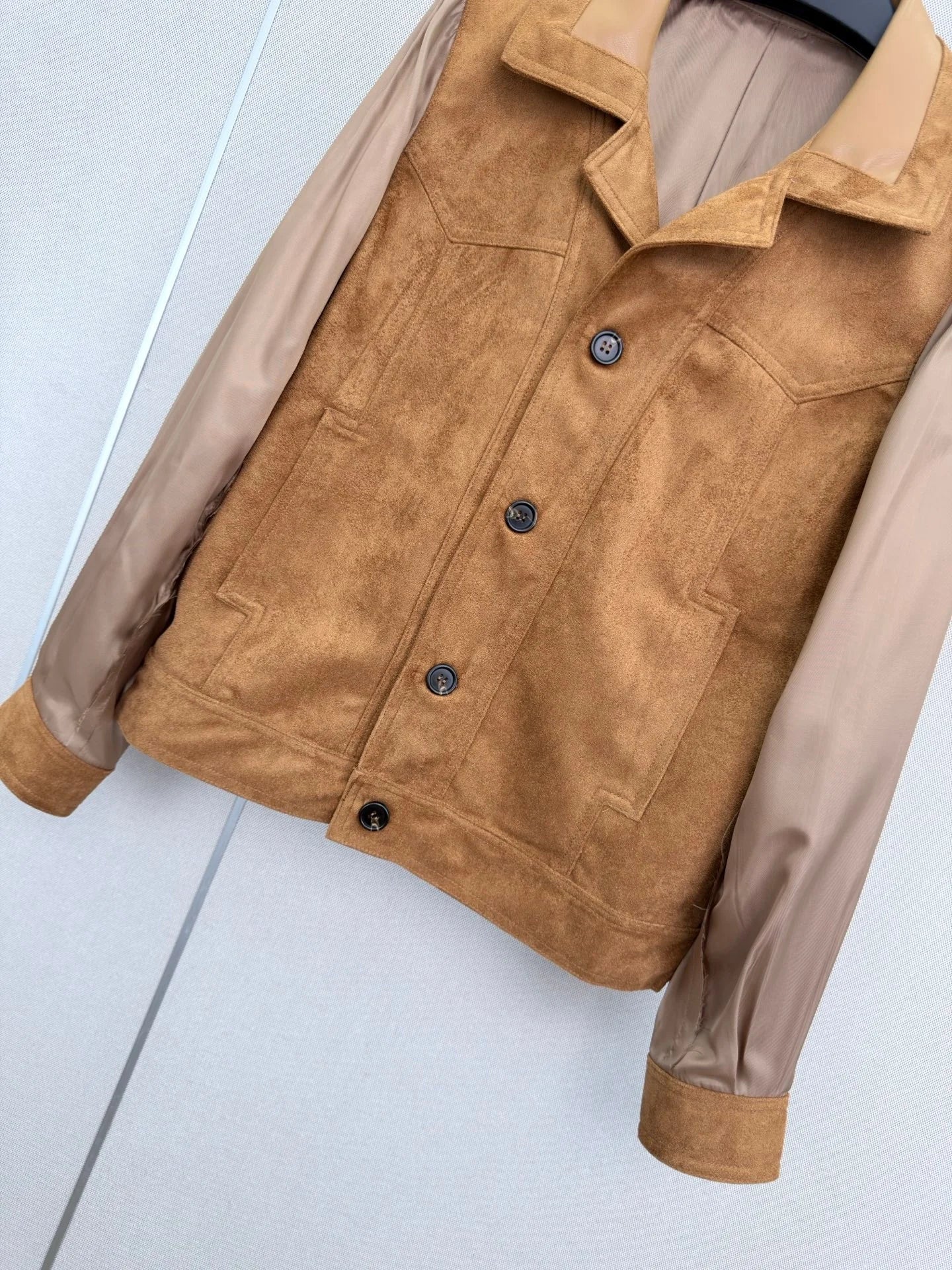 Women's Leather Long Sleeved Lapel Button jacket For Autumn And Winter Fashion And Leisure 26713229