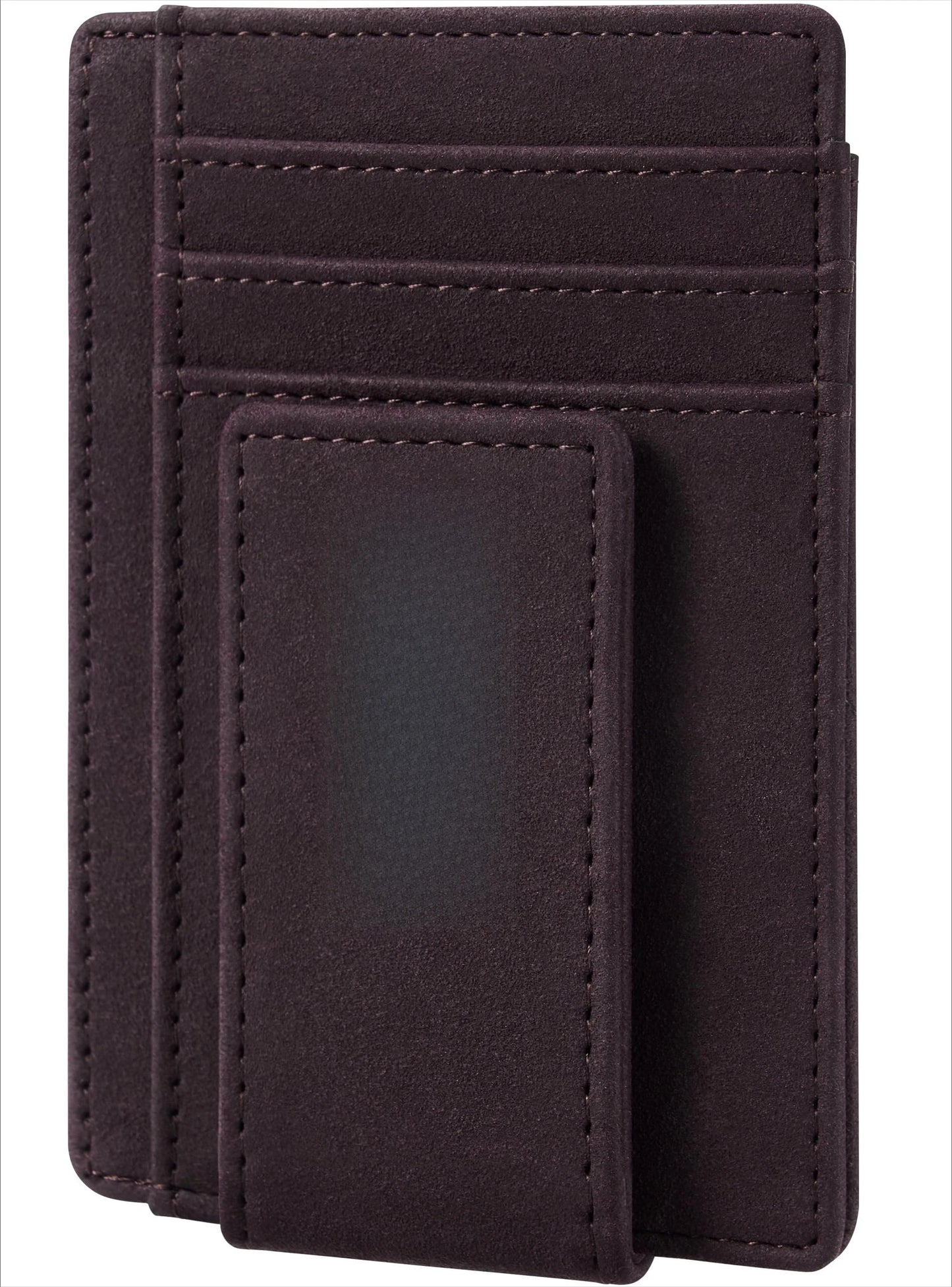 Slim Wallet for Men RFID Blocking Money Clip, Minimalist Front Pocket Credit Card Holder, Magnetic Thin Wallet with ID Window