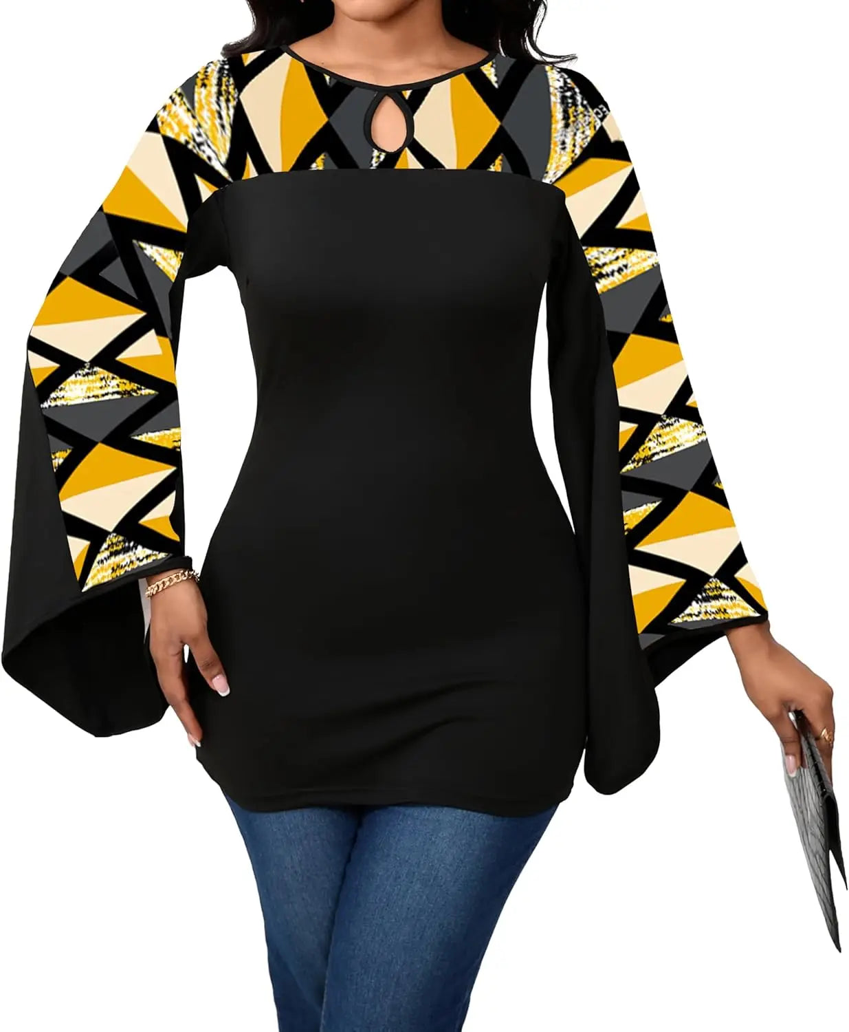 Sexy Floral Blouse for Women/Casual Long Sleeve Button Down T-Shirt/Simple V Neck Loose Tops Shirts Dress