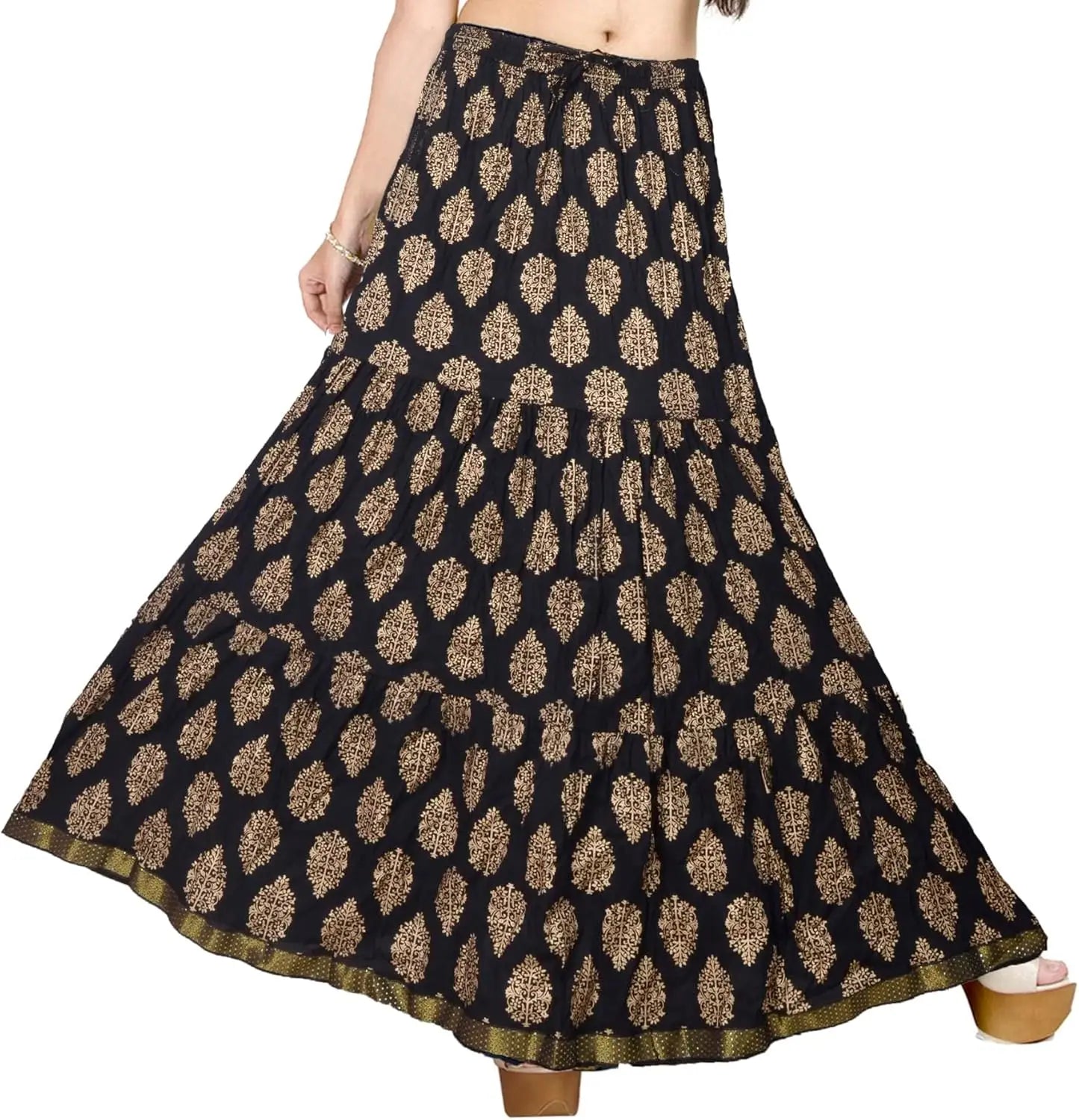 Flowy Long Skirt for Women A Line Casual Beach Party Holiday Maxi Skirts (S113-P)