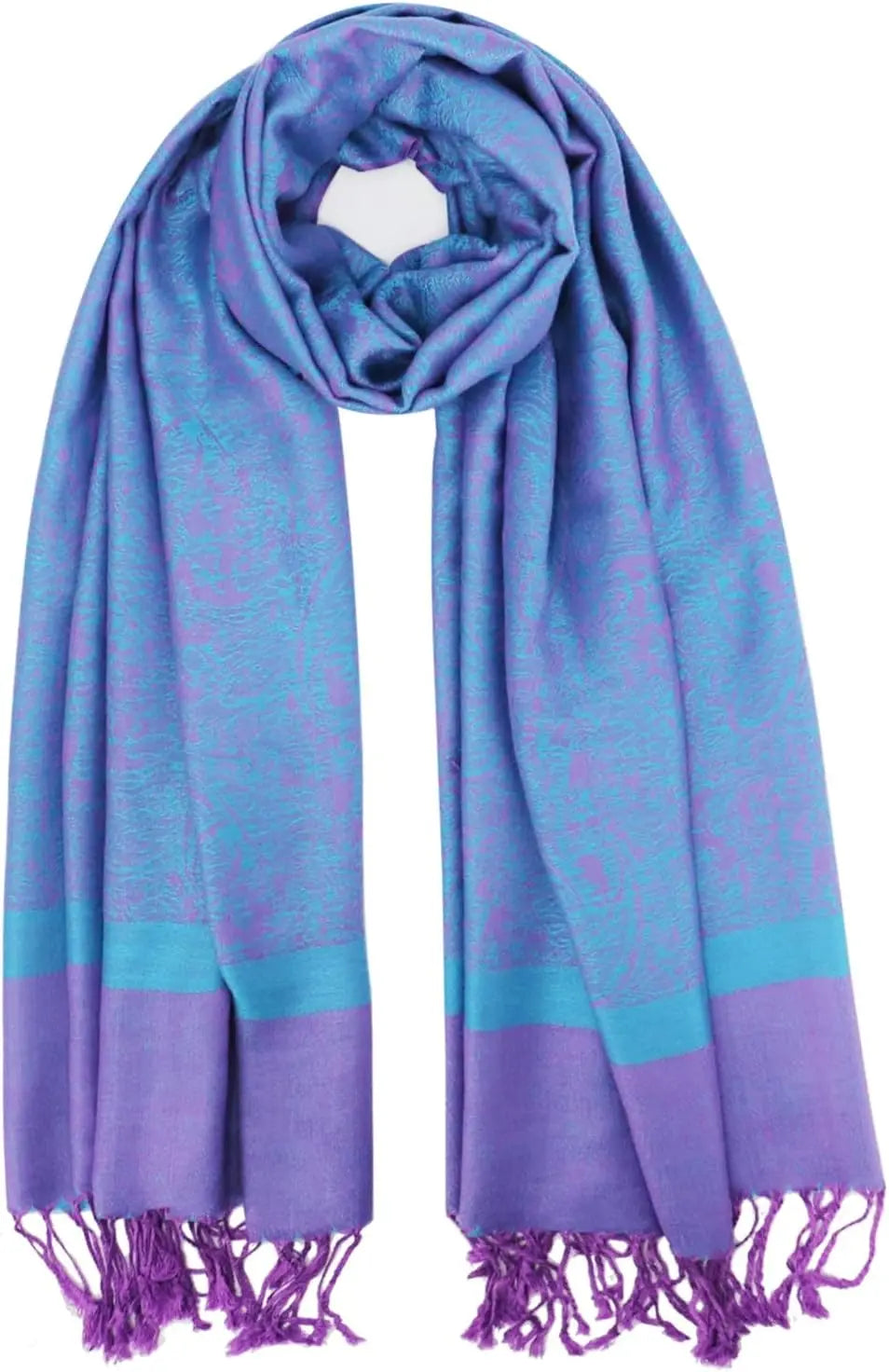 Silky Paisley Pashmina Shawl Scarf-Women's Soft Double-side Jacquard Pashminas Wrap for Evening Dress Travel Shawl