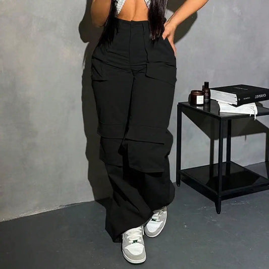 2025 Y2K Cargo Pants Women High Waisted Baggy Wide Leg Joggers Casual Streetwear Pants with Pockets Hip Hop Fashion