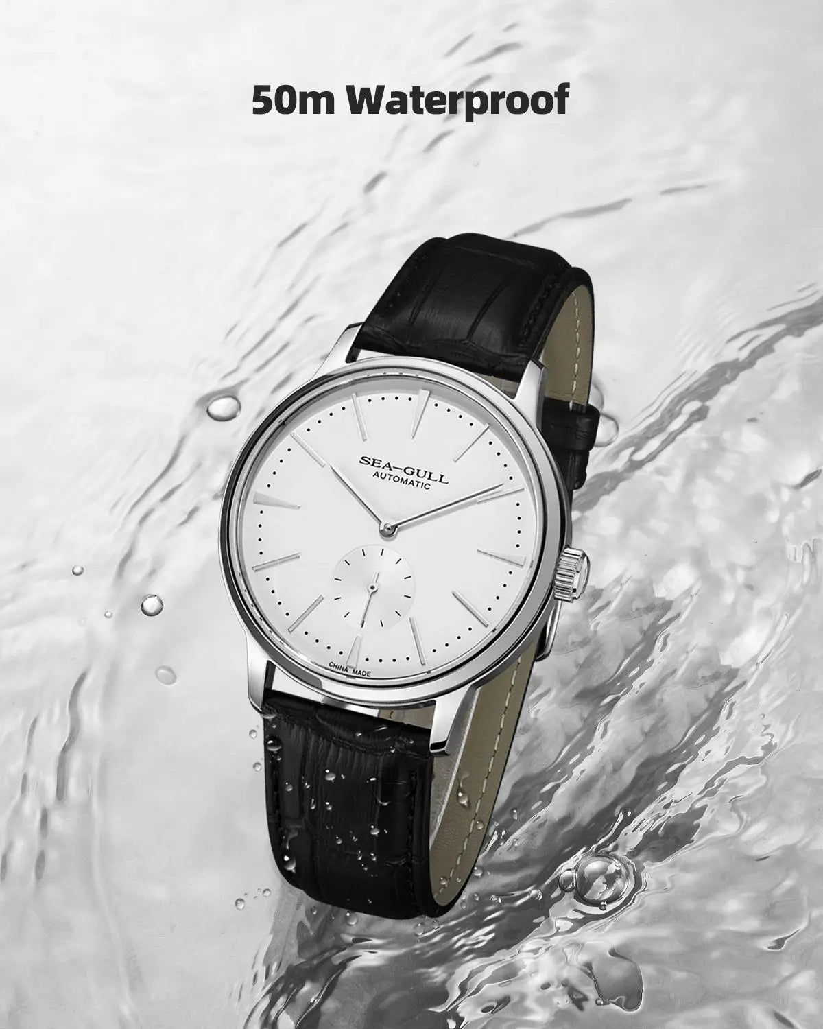 Seagull New Business Watch Men's Mechanical Wristwatches 50m Waterproof Leather Valentine Male Watches