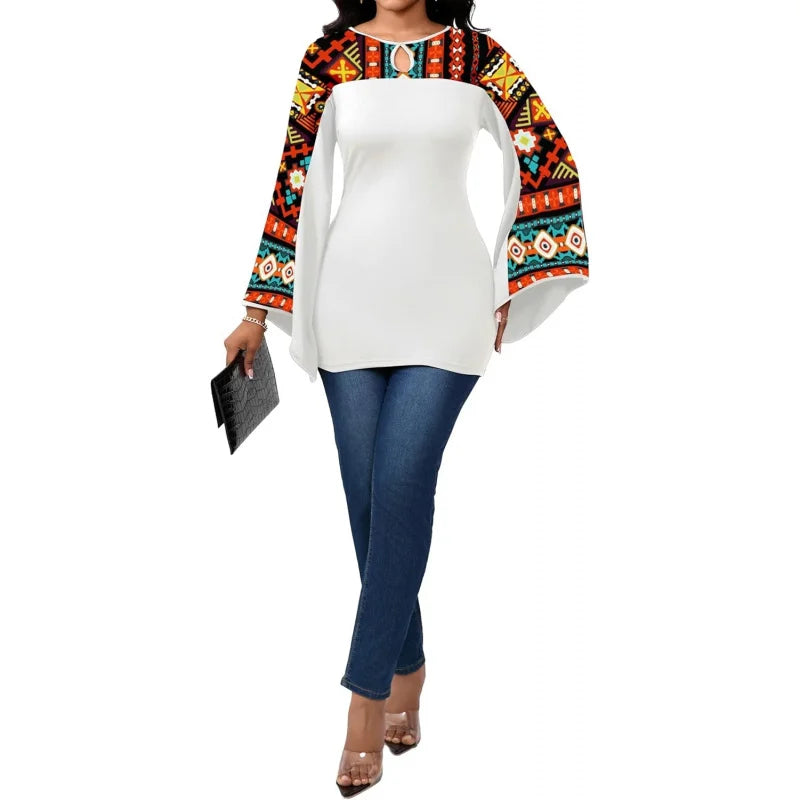 Sexy Floral Blouse for Women/Casual Long Sleeve Button Down T-Shirt/Simple V Neck Loose Tops Shirts Dress