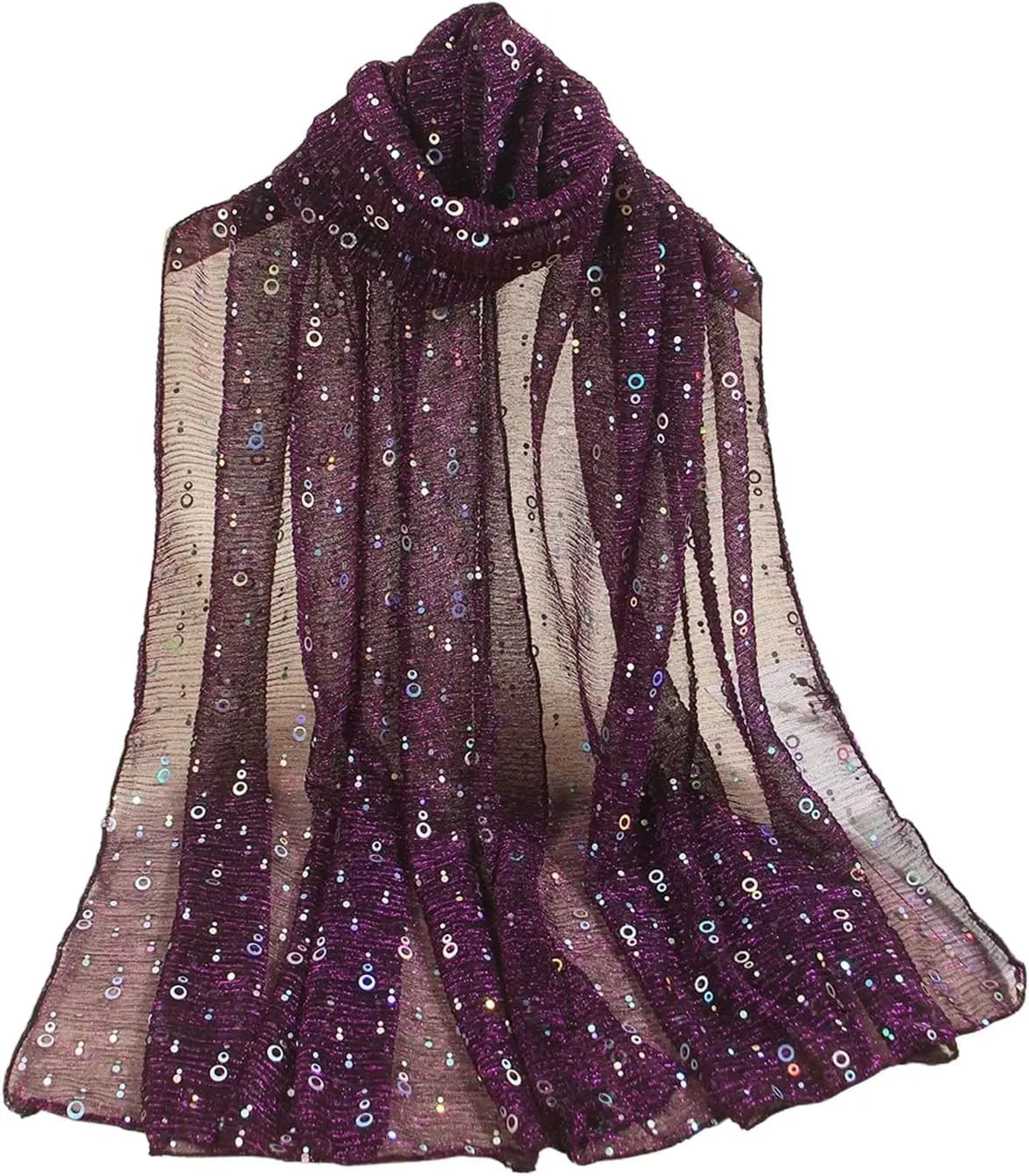 Women's Sequin Bandana Square Scarf Silk Scarves Mesh Shawl and Wrap for Evening Dresses