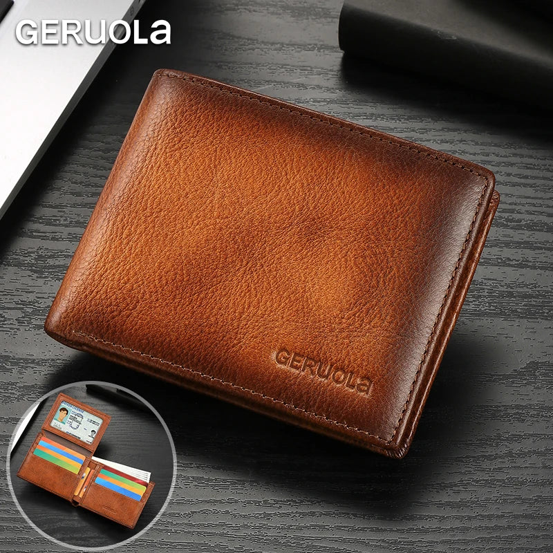 2025/2026 Bestseller! Short-style wallet crafted from genuine top-grain cowhide leather. Features RFID blocking technology.