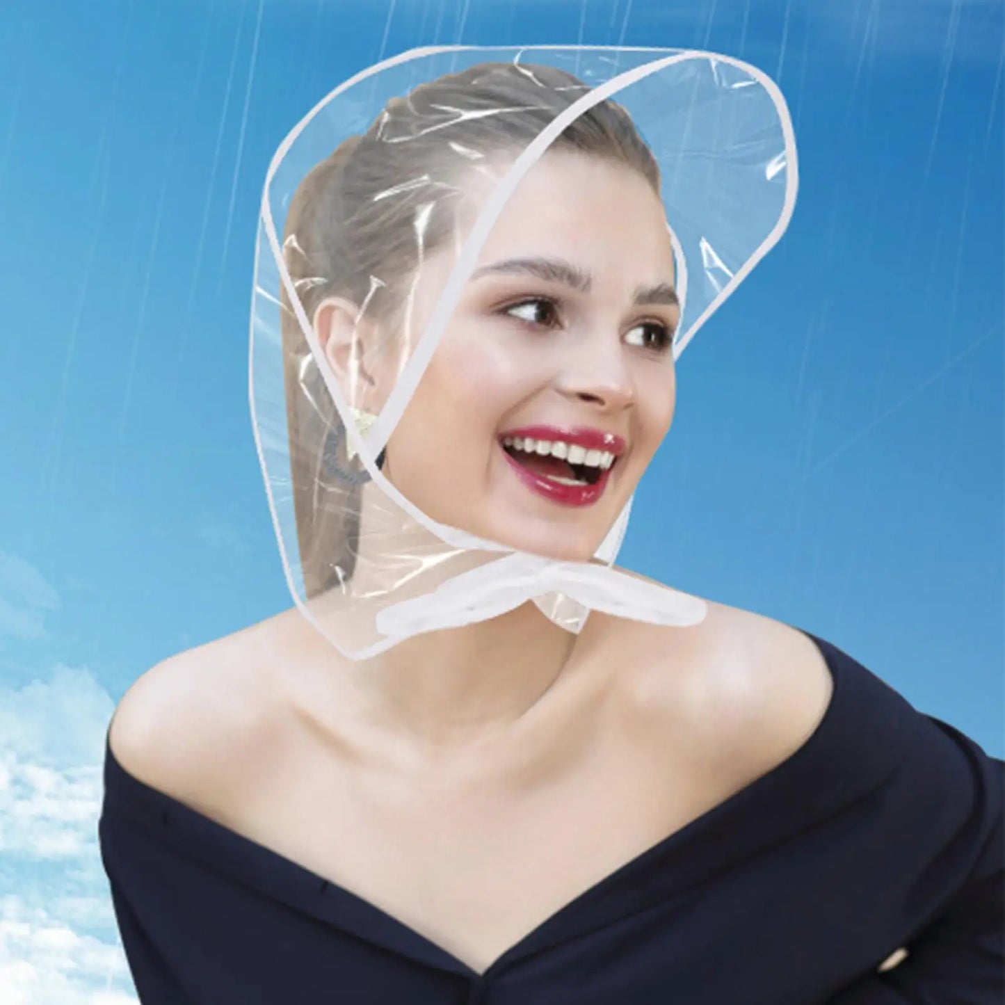 Clear Reusable Waterproof Rain Hat with Wide Brim for Women Lady Outdoor Travel Hiking Gardening Shopping Beach Wind Protection