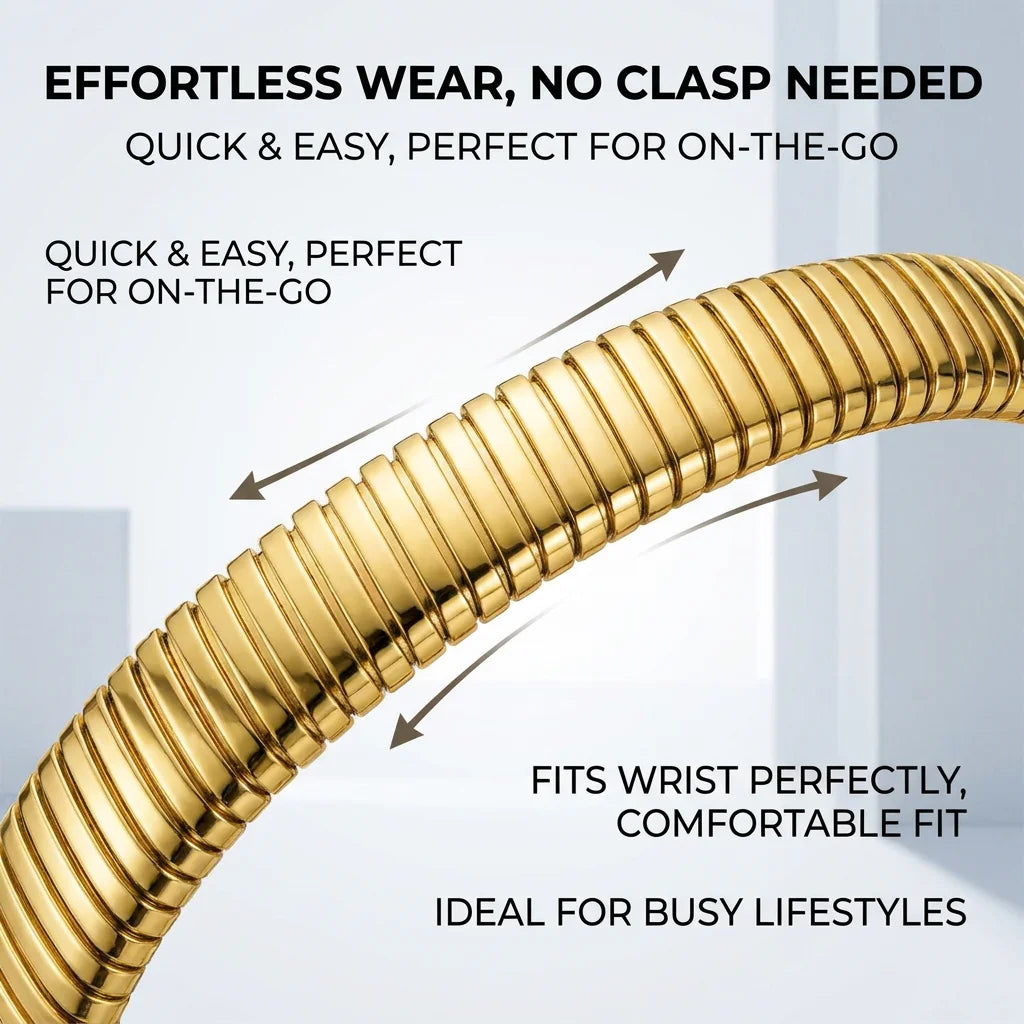 A high-end trendy and personalized quartz watch with a golden snake shaped strap for women