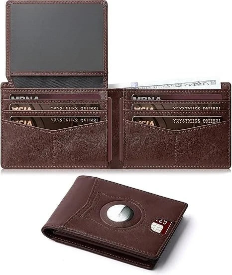 Minimalist Small Compact Front Pocket Credit Card Holder, Thin, Men's Leather Wallet, Smart Security With 2 ID Windows, 1 Cash